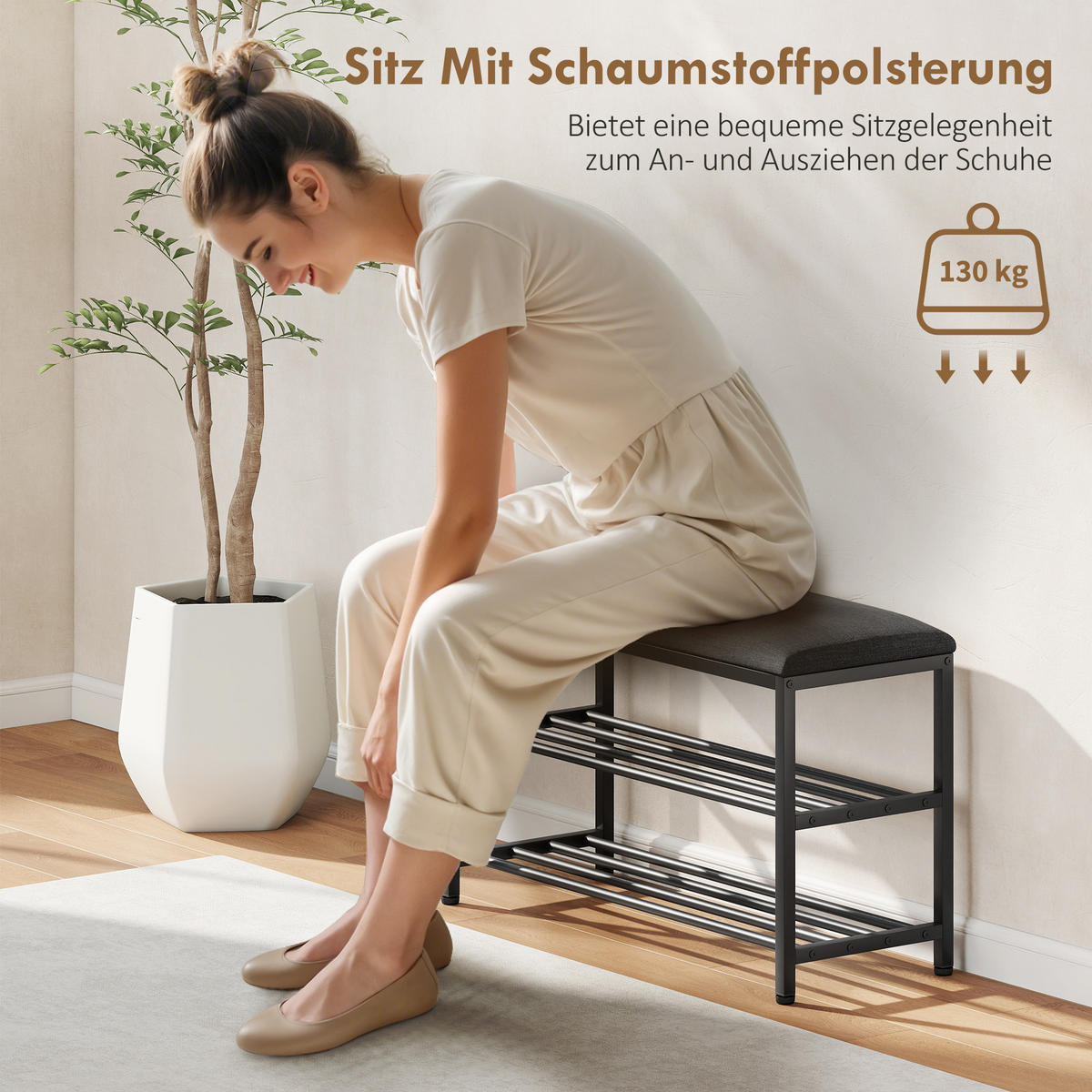 SCHUHBANK DE-09747 Schwarz - Schwarz, Metall (81/50/31cm) - ComfortXL