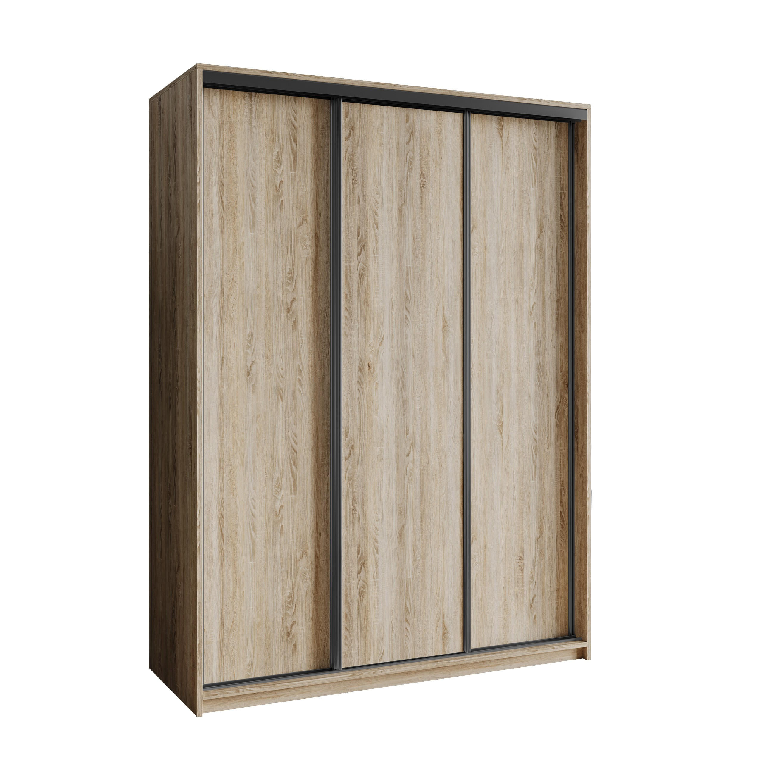 SCHWEBETÜRENSCHRANK NISSE 150/205/60 cm 3-türig Sonoma Eiche - Sonoma Eiche, Holzwerkstoff (150/205/60cm) - MASSENO