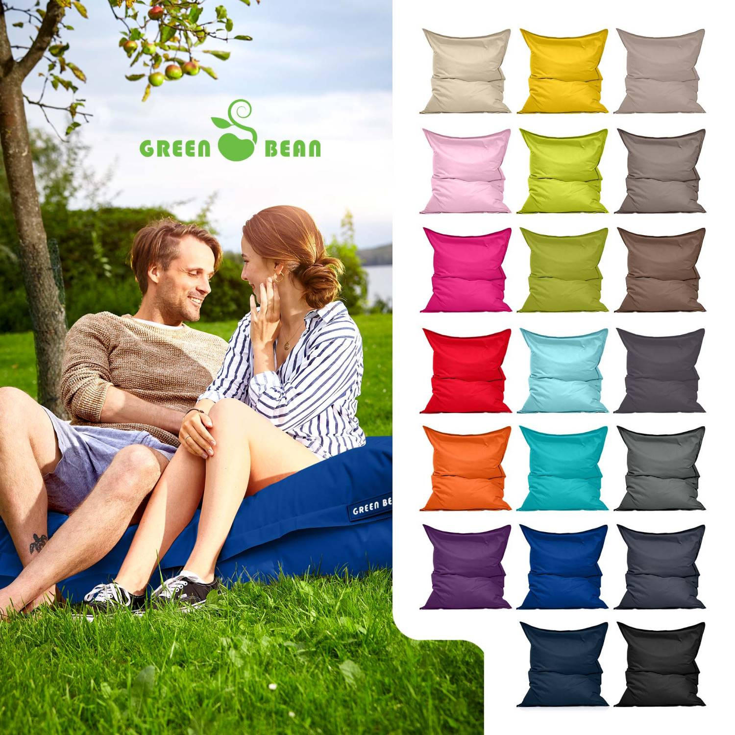 SITZSACK XXL "Square" 140x180cm - 380 L - Blau, Textil (140/25/180cm) - Green Bean