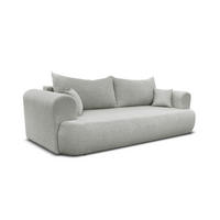 SCHLAFSOFA BRAVO 247/90 in Bouclé Hellgrau - Hellgrau, Holz/Holzwerkstoff (247/69/90cm) - Deine Möbel 24