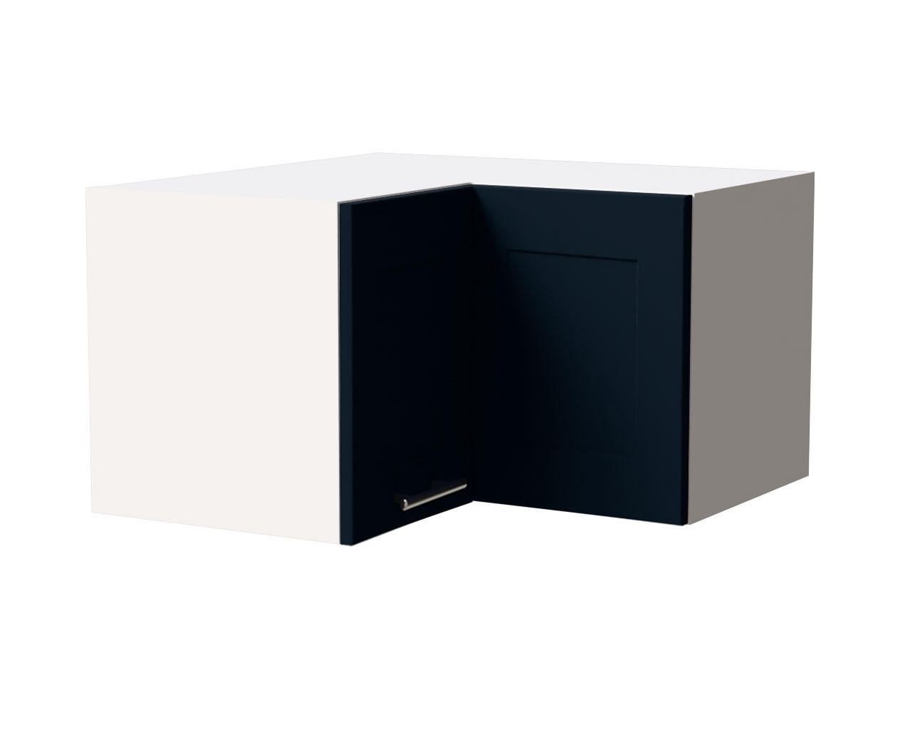 ECKHÄNGESCHRANK Oslo W12/60/36 Weiß / Indigo Matt 60 / 60 / 36cm - Weiß/Dunkelblau, Holz/Holzwerkstoff (60/36/60cm) - Feldmann-Wohnen