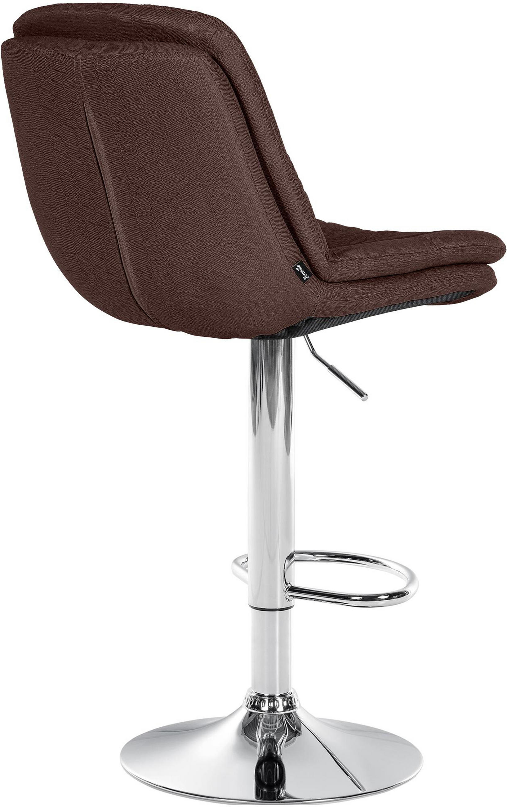 BARHOCKER Laura Stoff chrom braun - Chromfarben/Braun, Textil/Metall (46/113/54cm) - TPFLiving