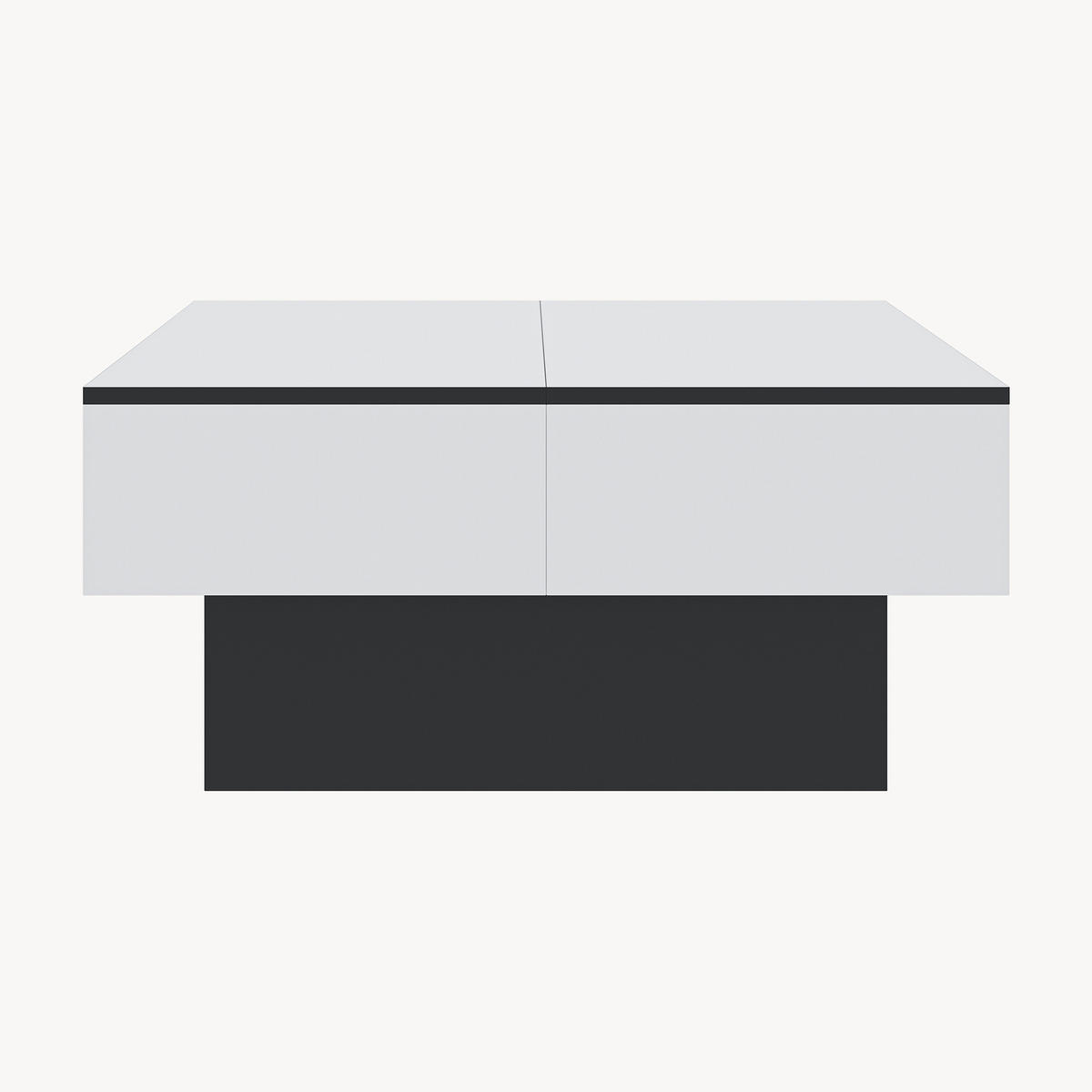 COUCHTISCH Lens 80/60/36 cm - Schwarz/Weiß, Holzwerkstoff (60/80/36cm) - [en.casa]