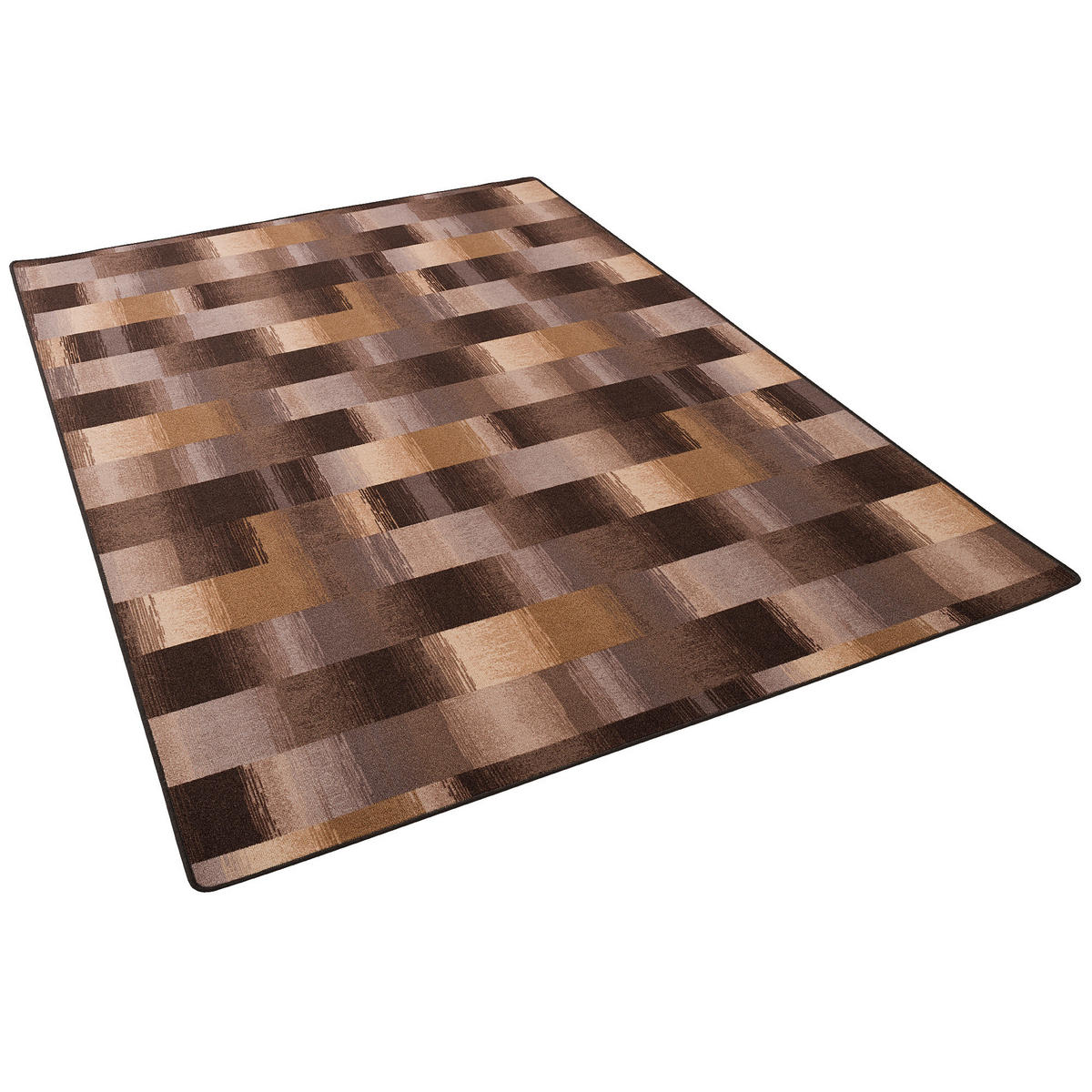 DESIGNER VELOUR TEPPICH MYSTIC KARO - Braun, Textil (80/160cm) - Snapstyle