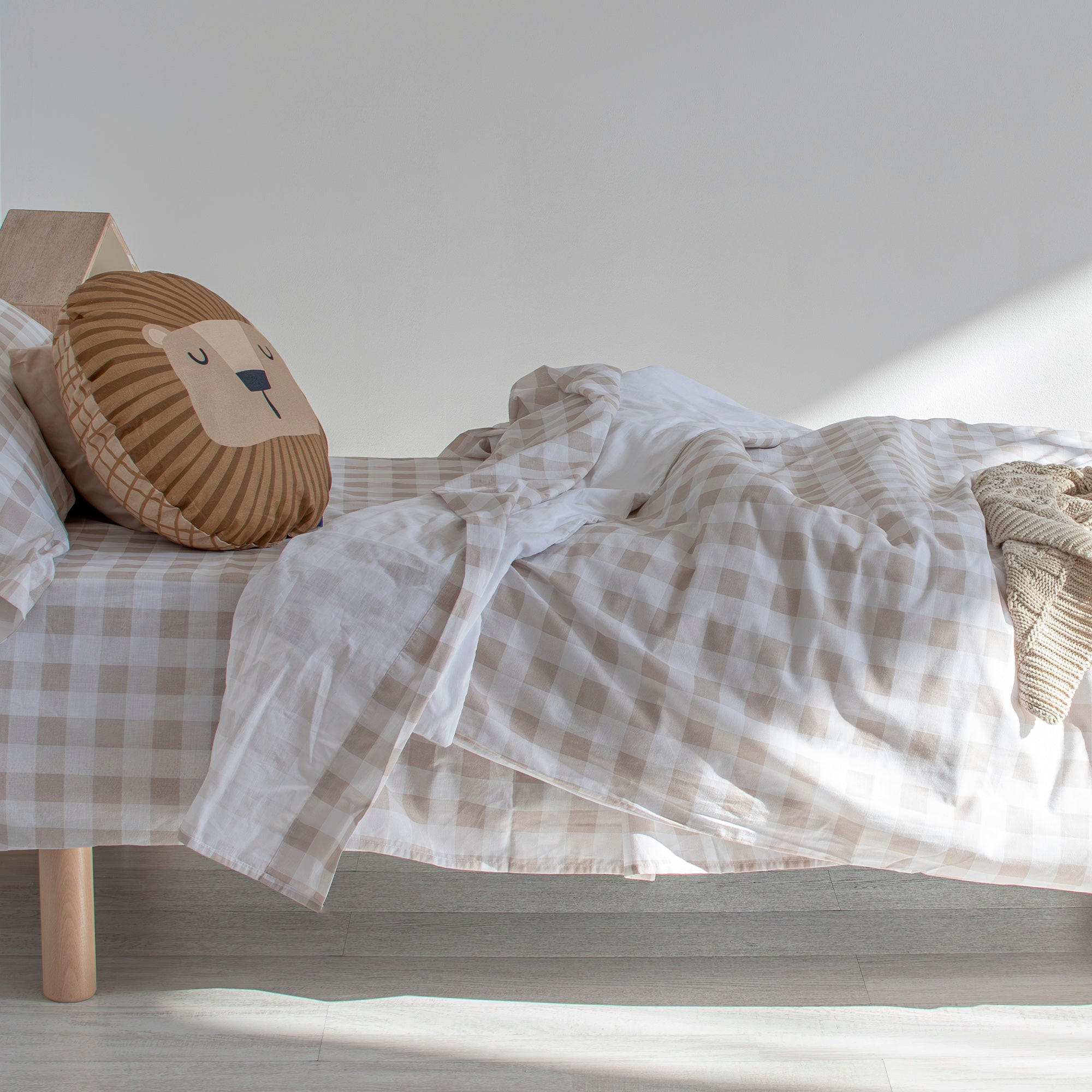 BETTBEZUG 2er-Set teiliges vichy 155x220 cm (komfortgrösse) beige - Beige, Textil (155/220cm) - Happy Friday