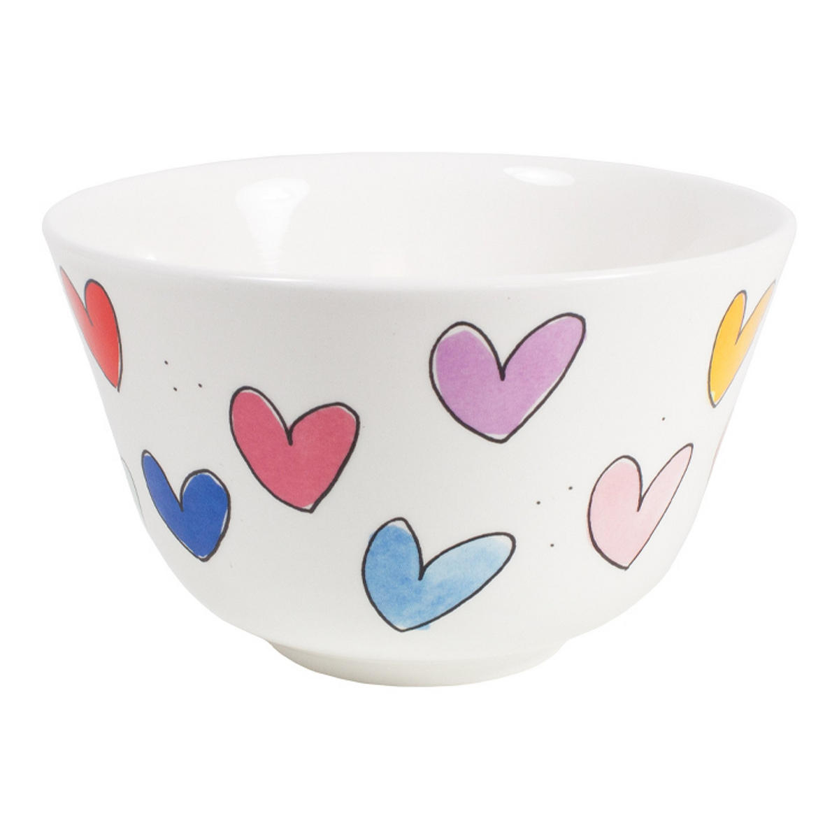 SCHALE Herzen in Bunt - 14cm - Multicolor, Keramik (14.3/9/14.3cm) - Blond Amsterdam