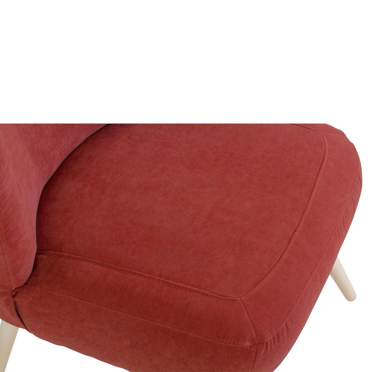 SESSEL Kathy Bezug Veloursstoff Buche natur / terracotta - Rot, Kunststoff (70/86/69cm) - 58aufmkessel