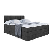 BOXSPRINGBETT ARDENI KING - 160x200 - H3/H4 - Schwarz - Schwarz, Holzwerkstoff (160/200cm) - ALTDECOR