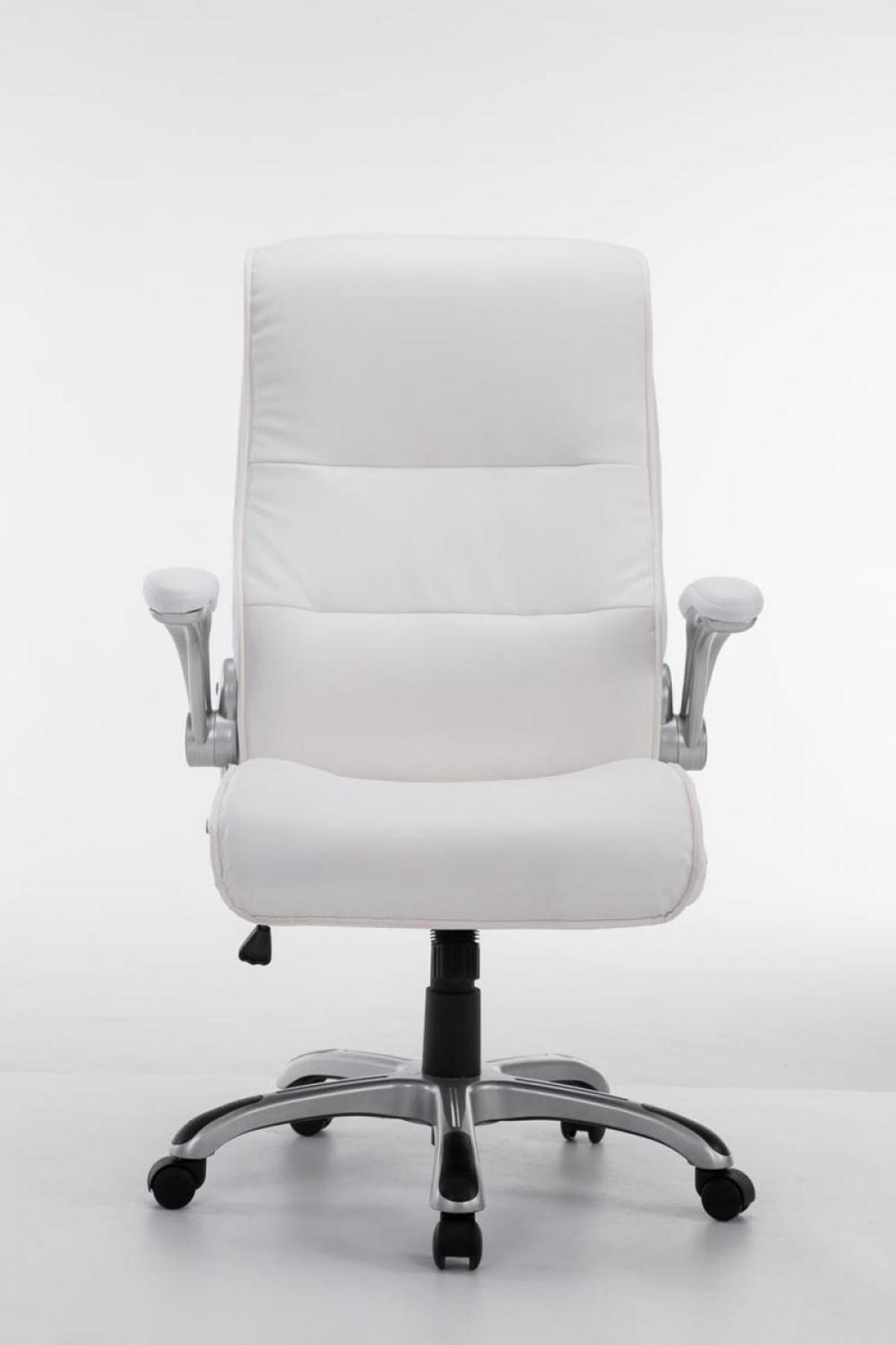 CHEFSESSEL Lederlook weiß - Weiß/Grau, Kunststoff/Textil (74/108/76cm) - CLP
