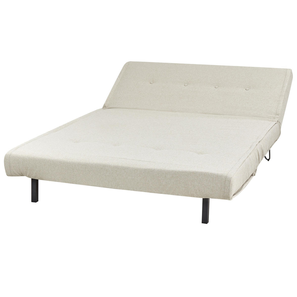 2-SITZER-SCHLAFSOFA hellbeige/schwarz Vestfold - Beige/Schwarz, Textil (130/81/78cm) - Beliani