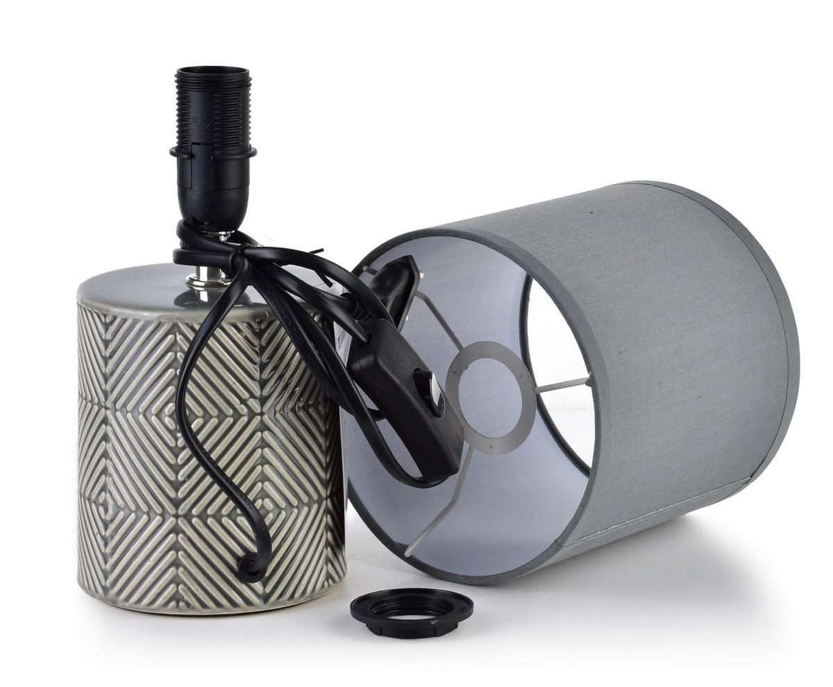 TISCHLAMPE Leti Grau 13/13/18.5 cm Keramik - Grau, Keramik (13/13/18.5cm) - Mondex