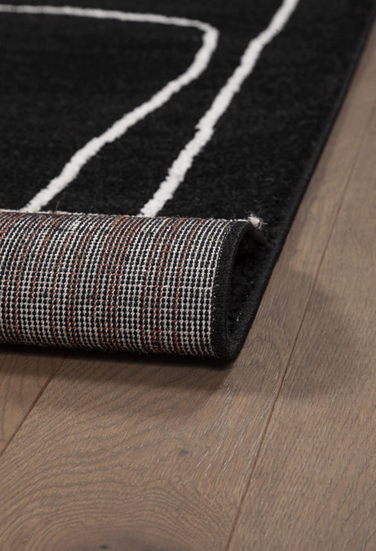 TEPPICH modern Flachgewebe STUDIO Schwarz 200 x 290 cm - Schwarz, Textil (200/290cm) - Novatrend