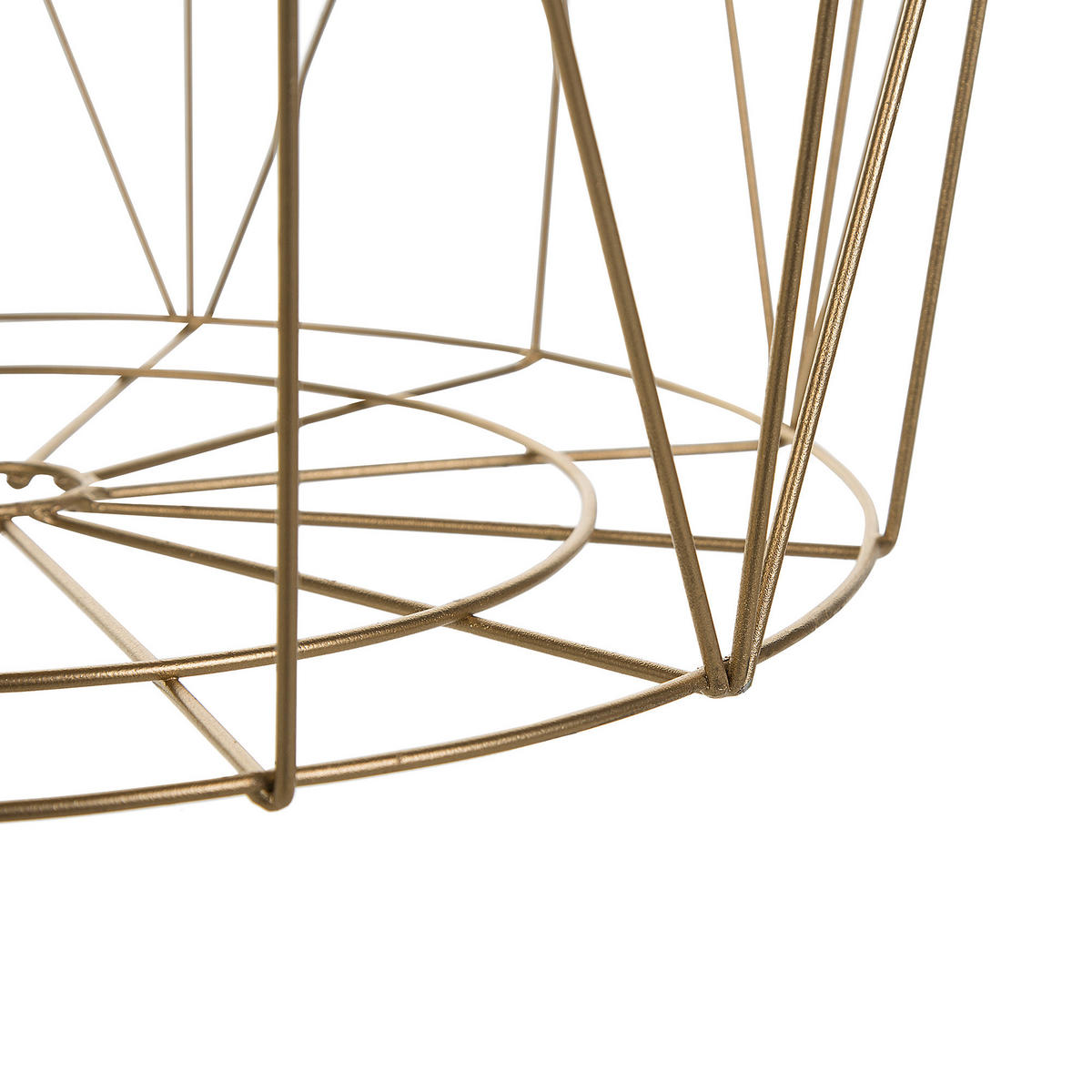 BEISTELLTISCH gold/heller Holzfarbton 40 cm Lanark - Hellbraun/Goldfarben, Holzwerkstoff (40/40/40cm) - Beliani