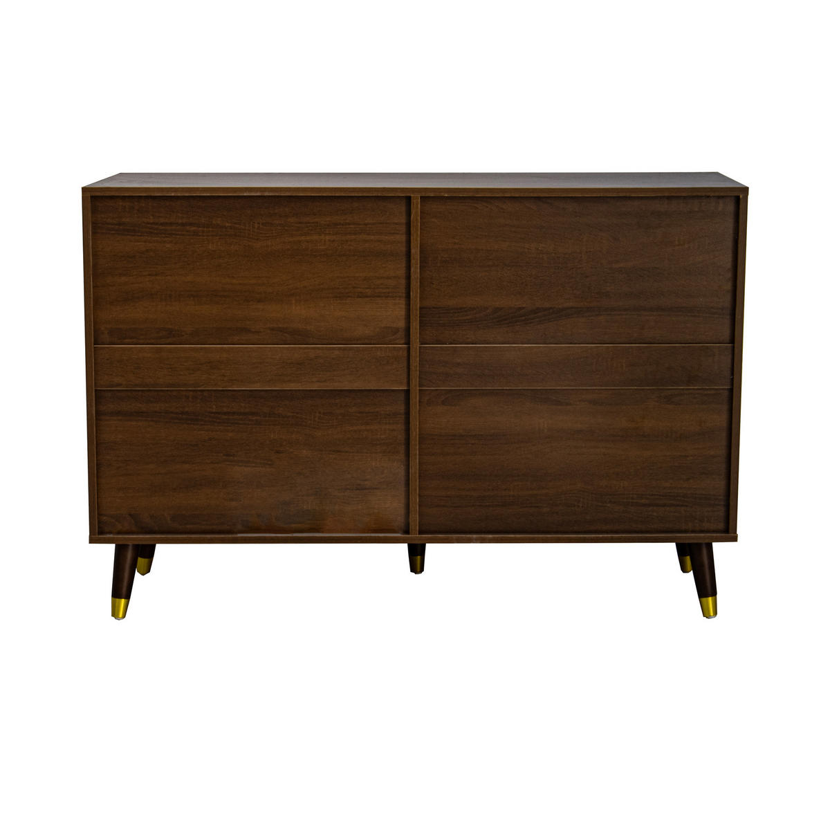 SIDEBOARD 120cm in Dunkelbraun & Natur mit 6 Schubladen - Eichefarben, Holzwerkstoff (120/81/40cm) - Urban Meuble