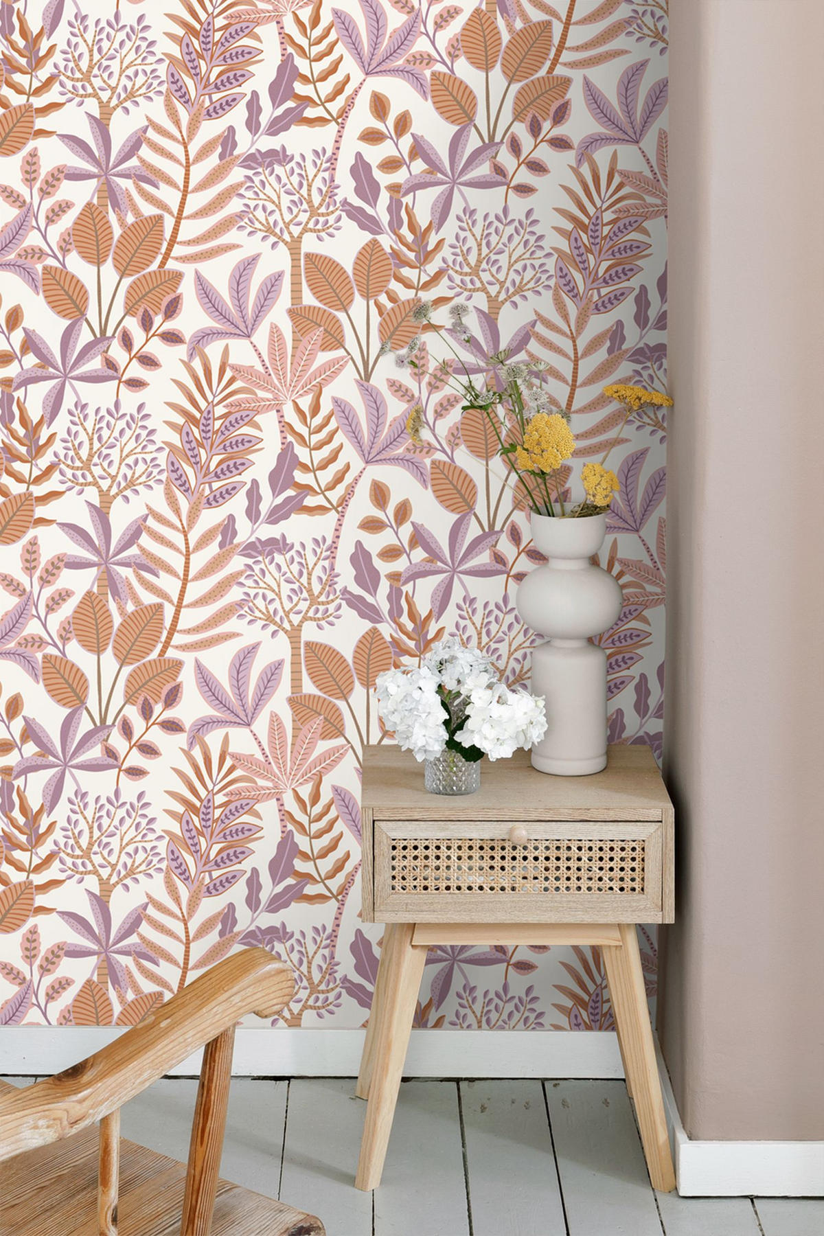 TAPETE Blätter 50 x 900 cm - Terracotta, Papier (50/900cm) - ESTAhome