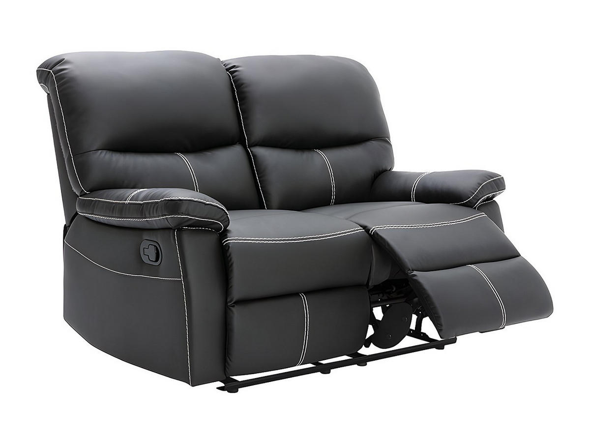 RELAXSOFA - 2 Personen - kunstleder - schwarz Canby - Schwarz, Leder (133/95/90cm) - Vente-Unique