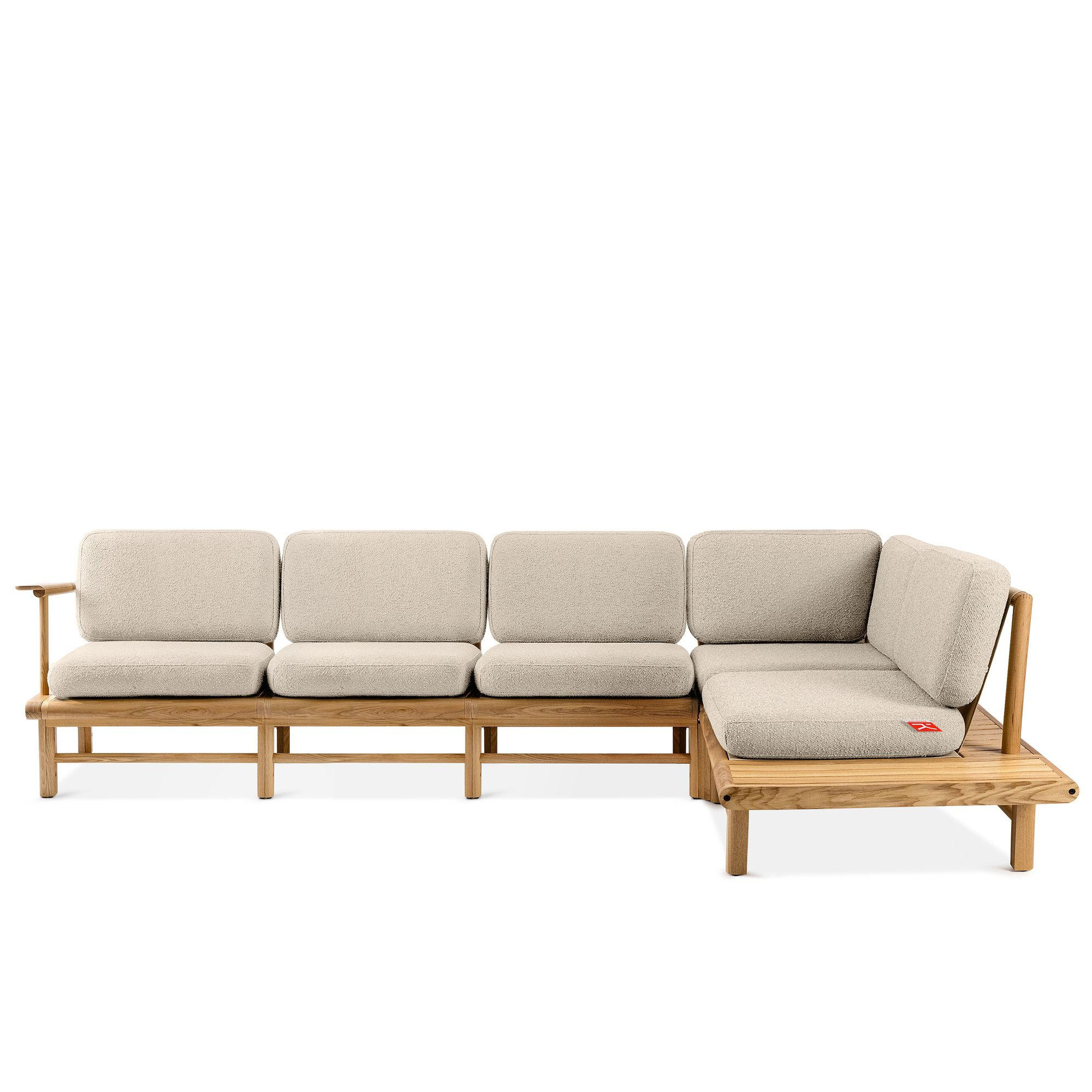 LOUNGESOFA ATREDA rechts - Creme, Holz/Textil (300/80/175cm) - KONSIMO®