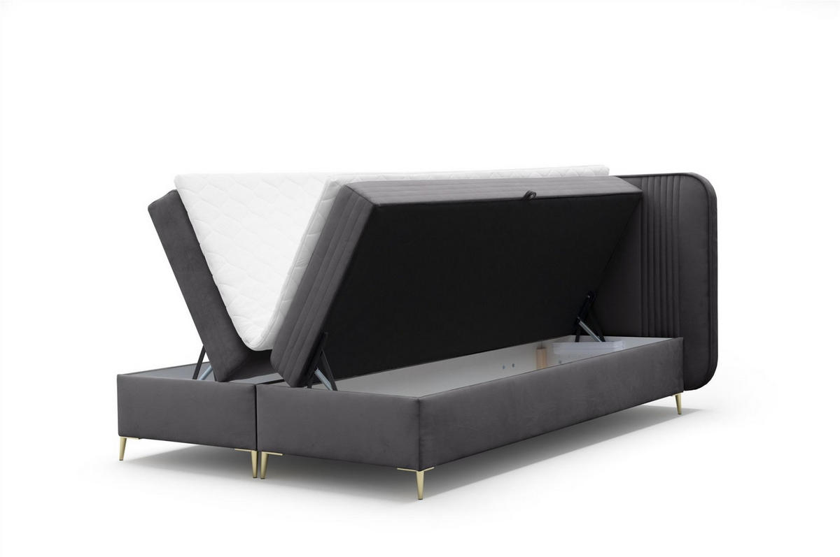 BOXBETT Alize - Anthrazit, Holzwerkstoff/Textil (200/200cm) - Fun Möbel