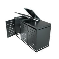 MÜLLTONNENBOX Arel 3er-Set - Anthrazit, Metall (197/116/80cm) - Juskys