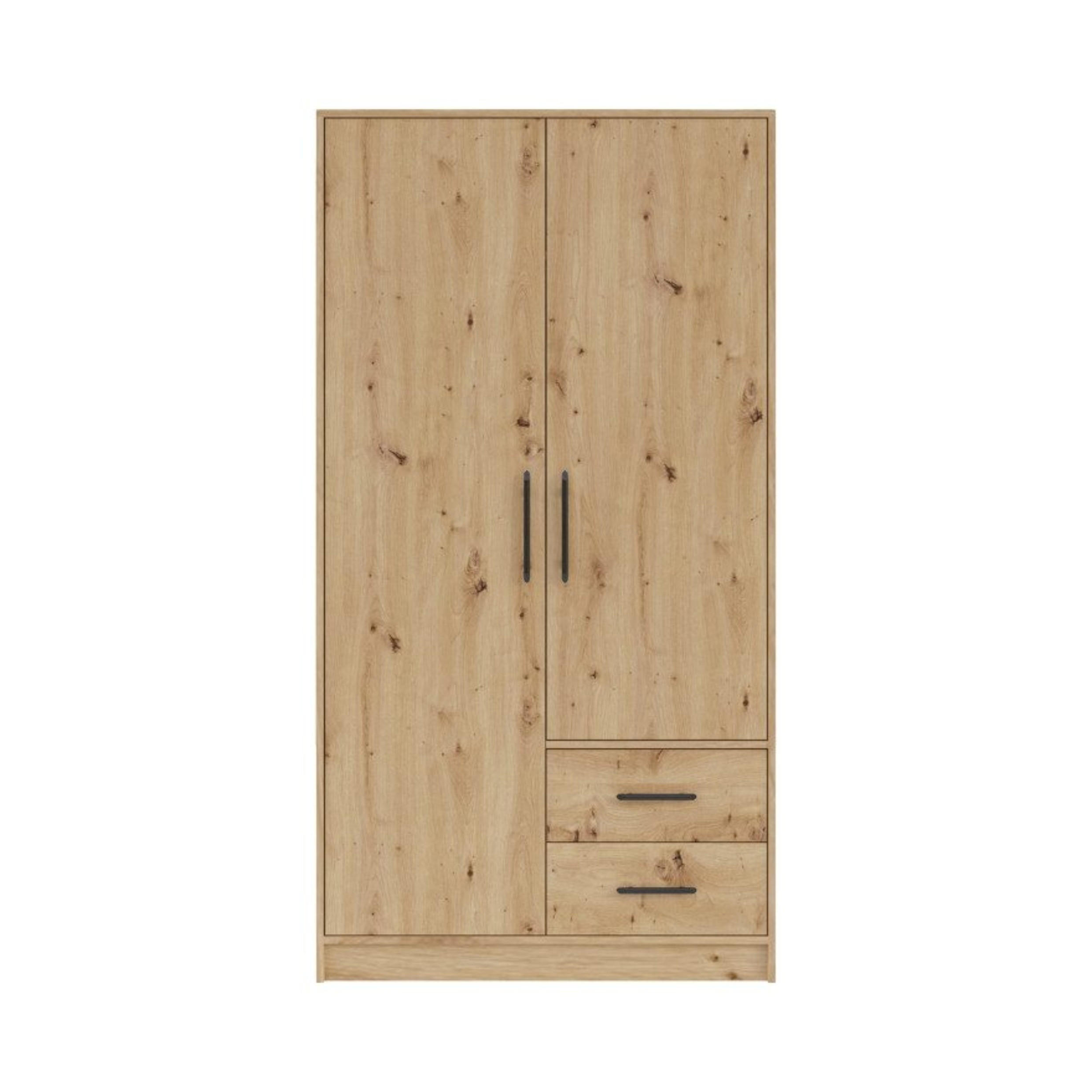 KLEIDERSCHRANK SAM SR3 2-türig 100 / 190 / 56 cm Eiche Artisan - Eiche Artisan, Holzwerkstoff (100/190/56cm) - Deine Möbel 24