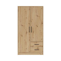 KLEIDERSCHRANK SAM SR3 2-türig 100 / 190 / 56 cm Eiche Artisan - Eiche Artisan, Holzwerkstoff (100/190/56cm) - Deine Möbel 24