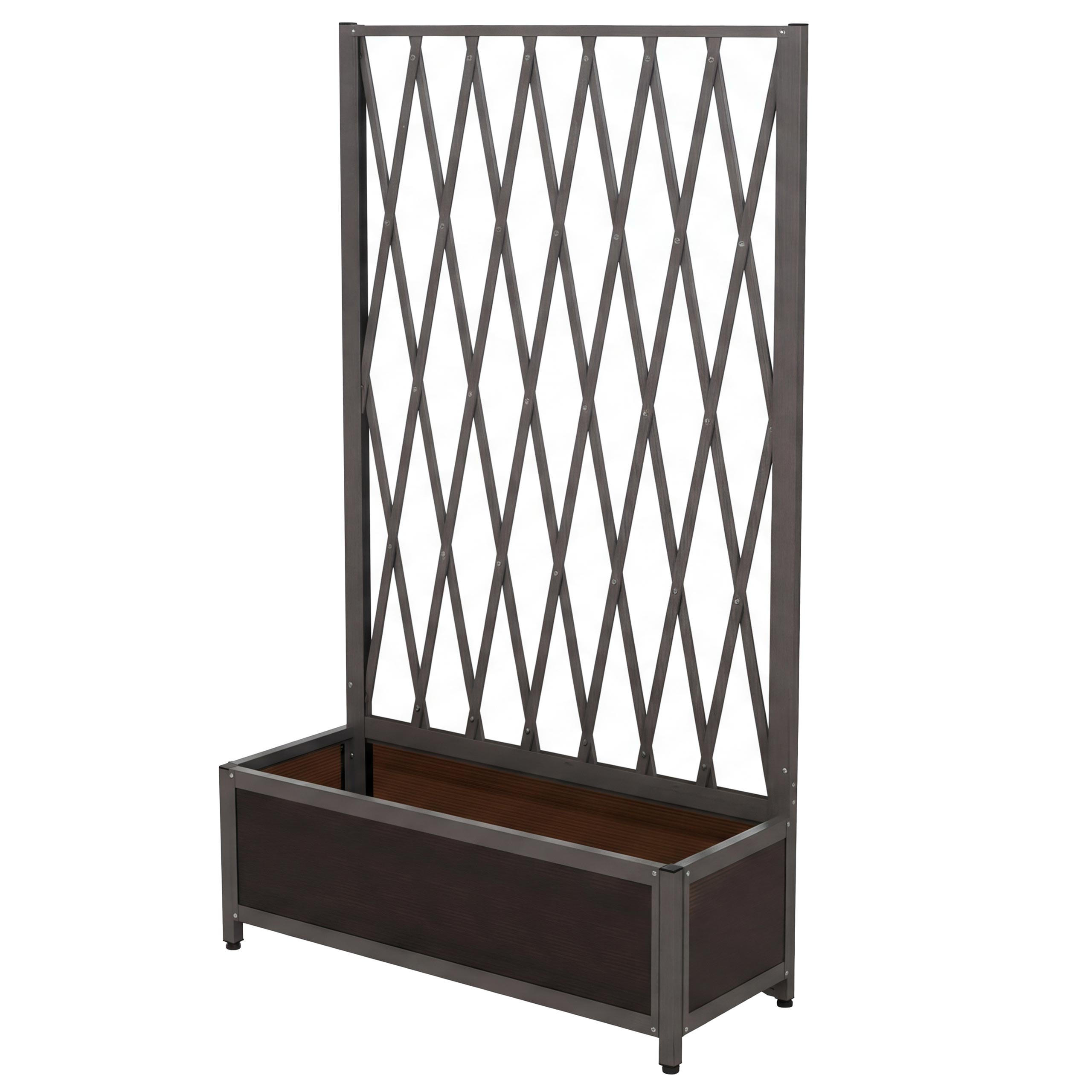 RANKGITTER Grau - Grau, Metall (90/152/35cm) - MCW