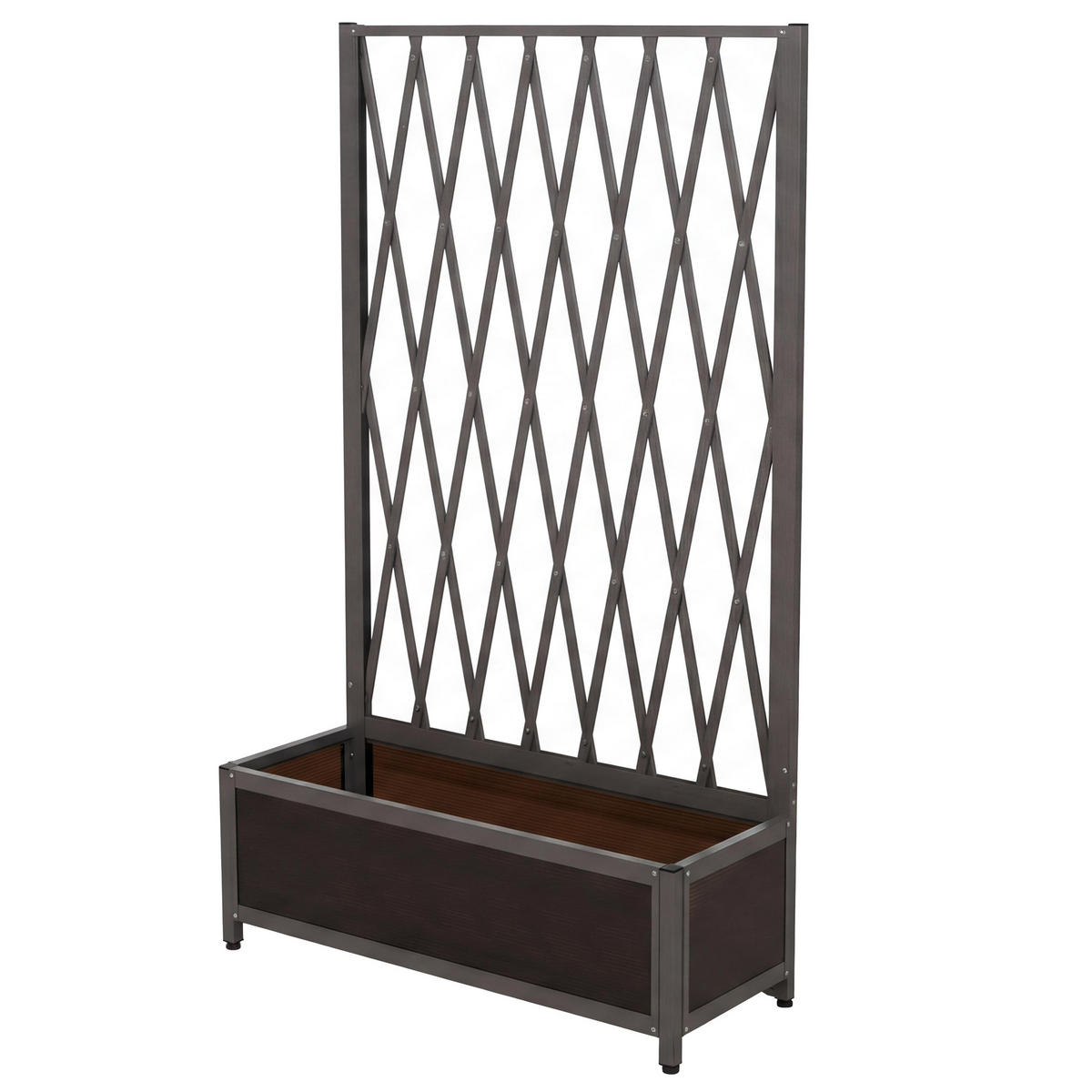 RANKGITTER Grau - Grau, Metall (90/152/35cm) - MCW