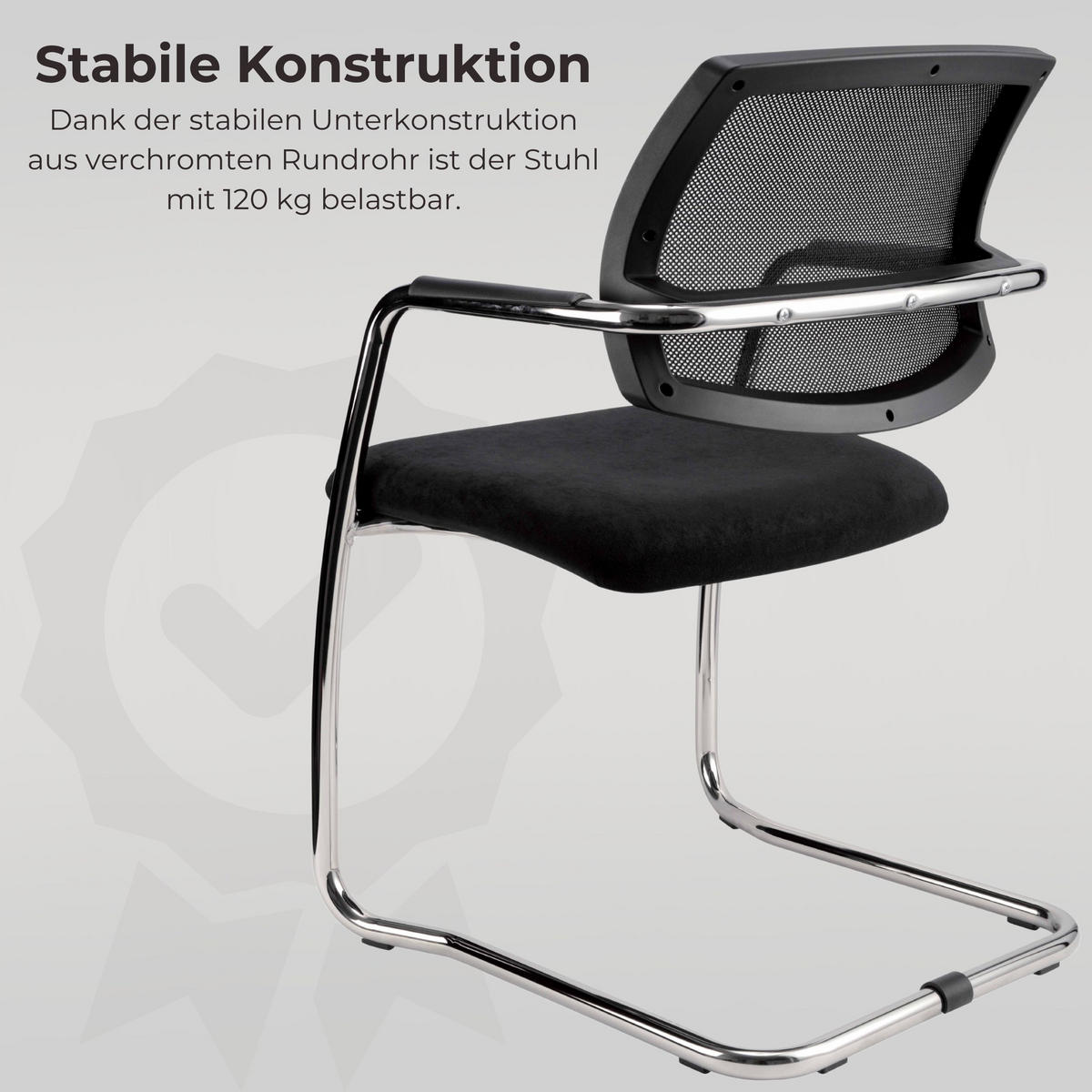FREISCHWINGER Besucherstühle (2er-Set) 59/56/81 cm in Netzrücken schwarz - Schwarz, Metall (56/81/59cm) - bümö