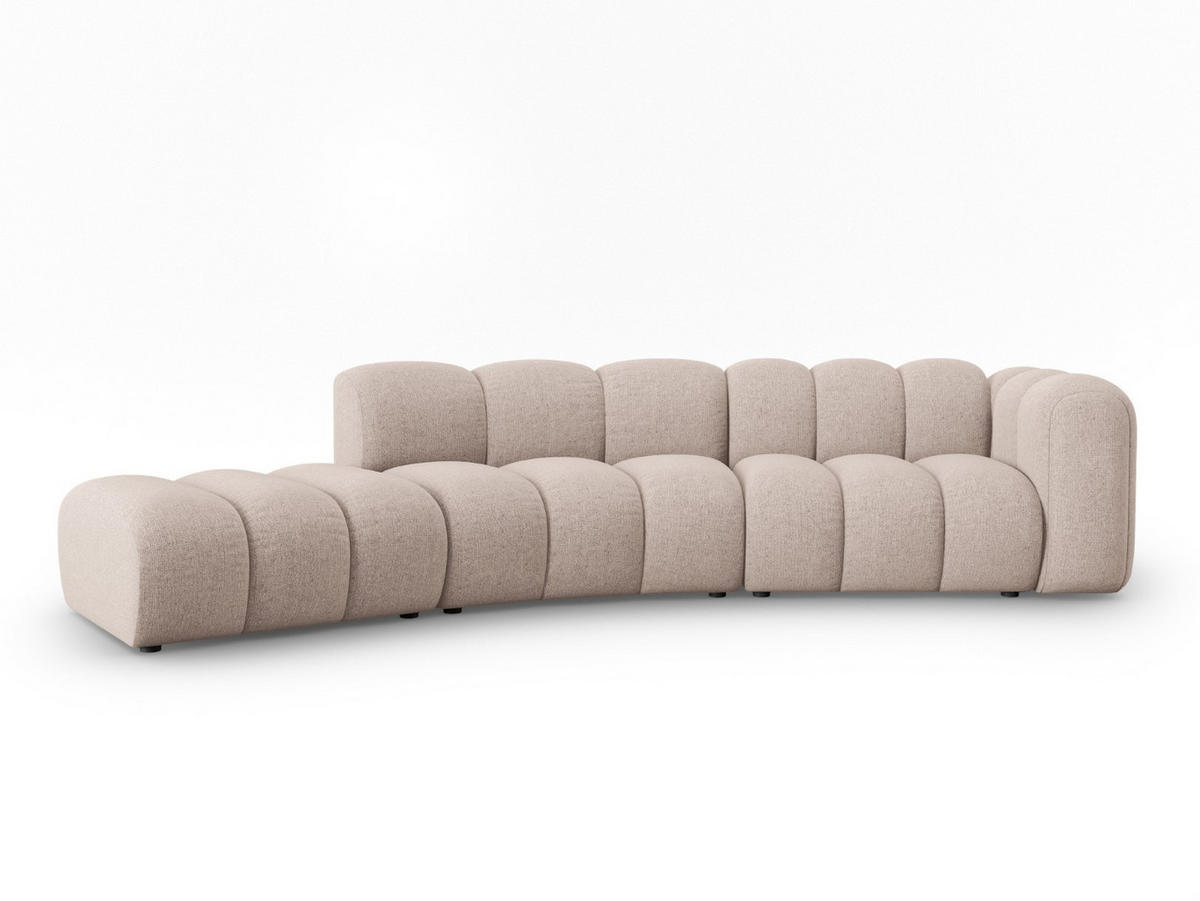 SOFA modular links Lupine aus Chenille-Stoff beige 5 Sitzplätze - Beige, Textil (166/70/335cm) - Micadoni