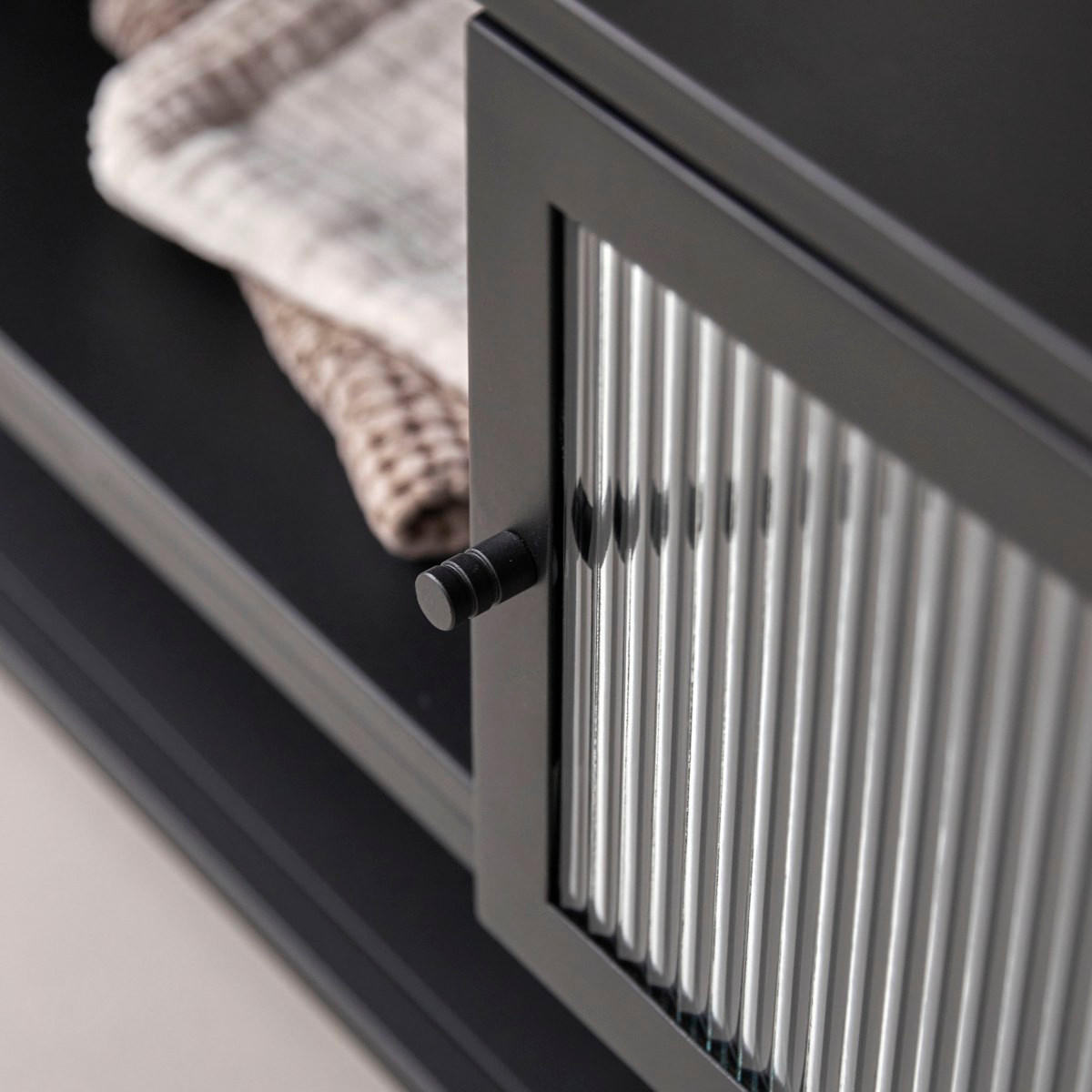 TV-SCHRANK Antonin Schwarz aus Metall - Schwarz, Metall (120/50/37cm) - Tikamoon