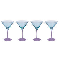 MARTINI-GLAS (4er Set) Cocktail Night - Türkis, Glas (0.24L) - BUTLERS