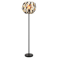 LED STEHLEUCHTE MIKA Schwarz Gold - Schwarz, Metall (40/40/157cm) - Globo Lighting