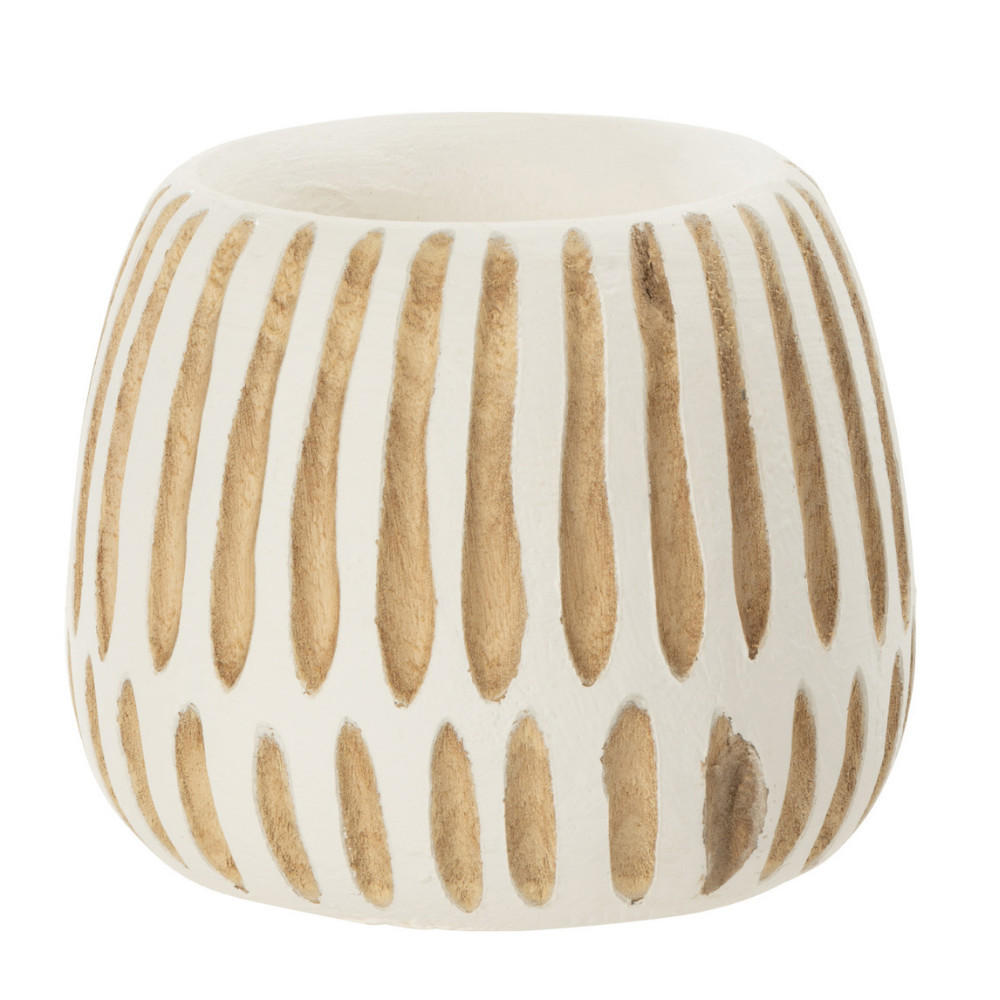BLUMENTOPF YING - Holz - Weiß - S - Ø 15 cm - Weiß, Holz (15/14cm) - J-Line