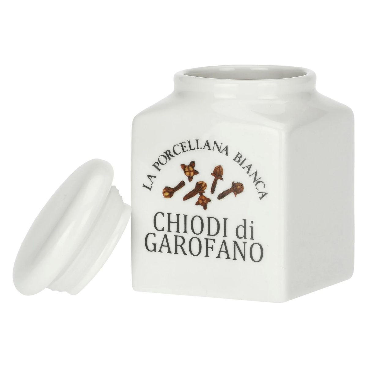 GEWÜRZDOSEN-SET 4-teilig Origano, Peperoncino, Chiodi di Garofano und Noce Moscata 0,175 l - Multicolor, Keramik - La Porcellana Bianca