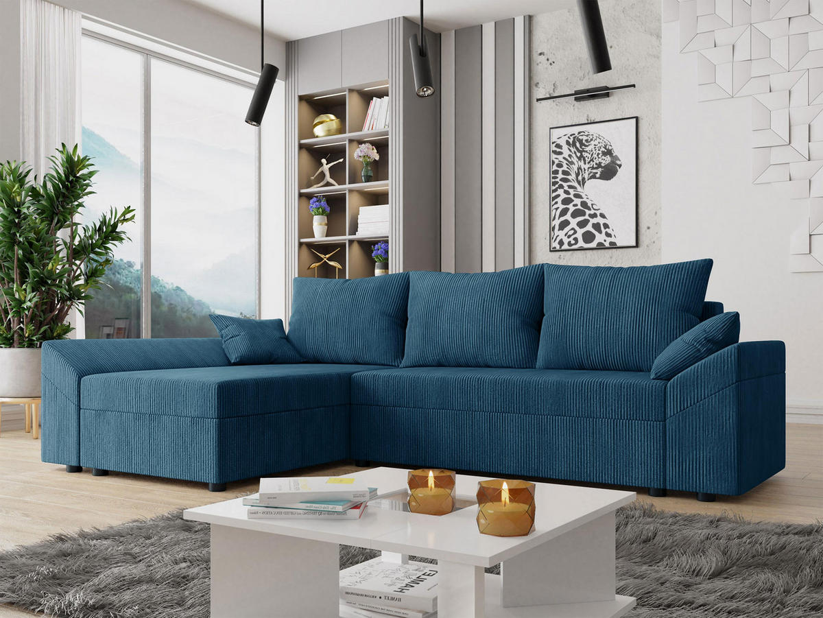 COLTAR Dante L Reiat - albastru/negru, material plastic/material textil (240/140cm) - MIRJAN24