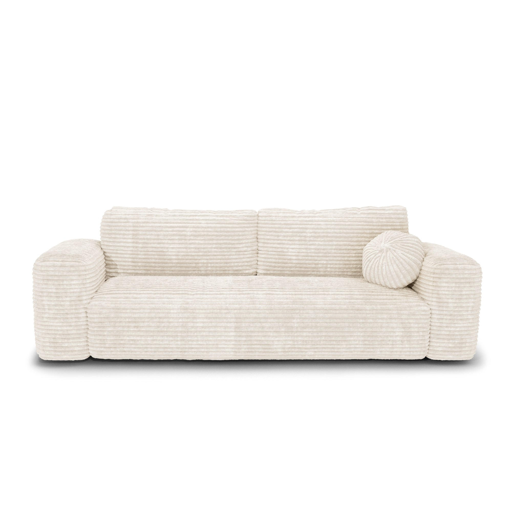 SCHLAFSOFA mit Stauraum LIOR XXL-Cord Creme 260cm - Creme, Textil (260/83/100cm) - Premium Interiors