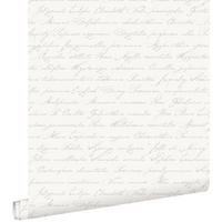TAPETE handgeschriebene lateinische Blumennamen 53 cm x 10.05 m - Grau, Papier (53/1000cm) - ESTAhome