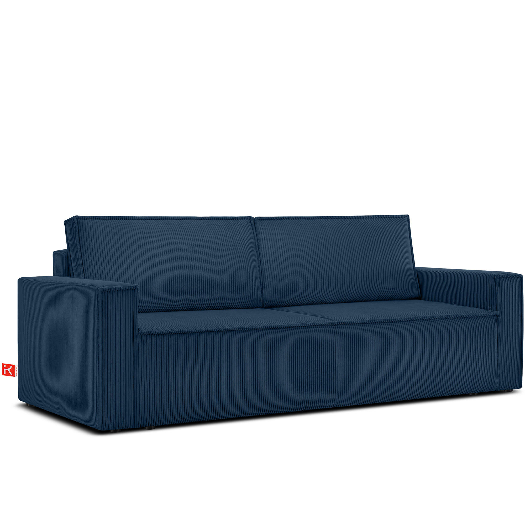 SCHLAFSOFA NAPI in Pet Friendly Cord-Stoff, marineblau - Blau/Schwarz, Textil (228/89/101cm) - KONSIMO®