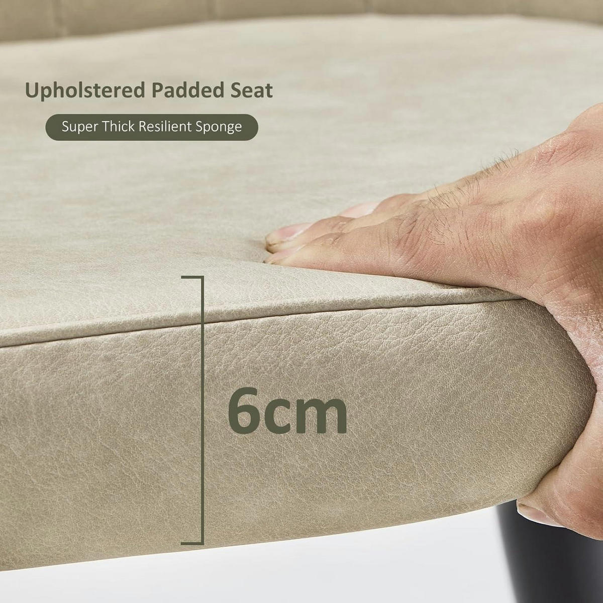 ESSZIMMERSTÜHLE 2er Set Kunstleder Creme Metallbeine - Creme, Kunststoff (46/83.5/45cm)