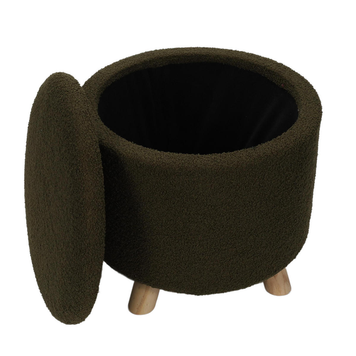 HOCKER mit Stauraum Teddy 40/40/37 cm - Olivgrün, Textil (40/37/40cm) - Home Styling Collection