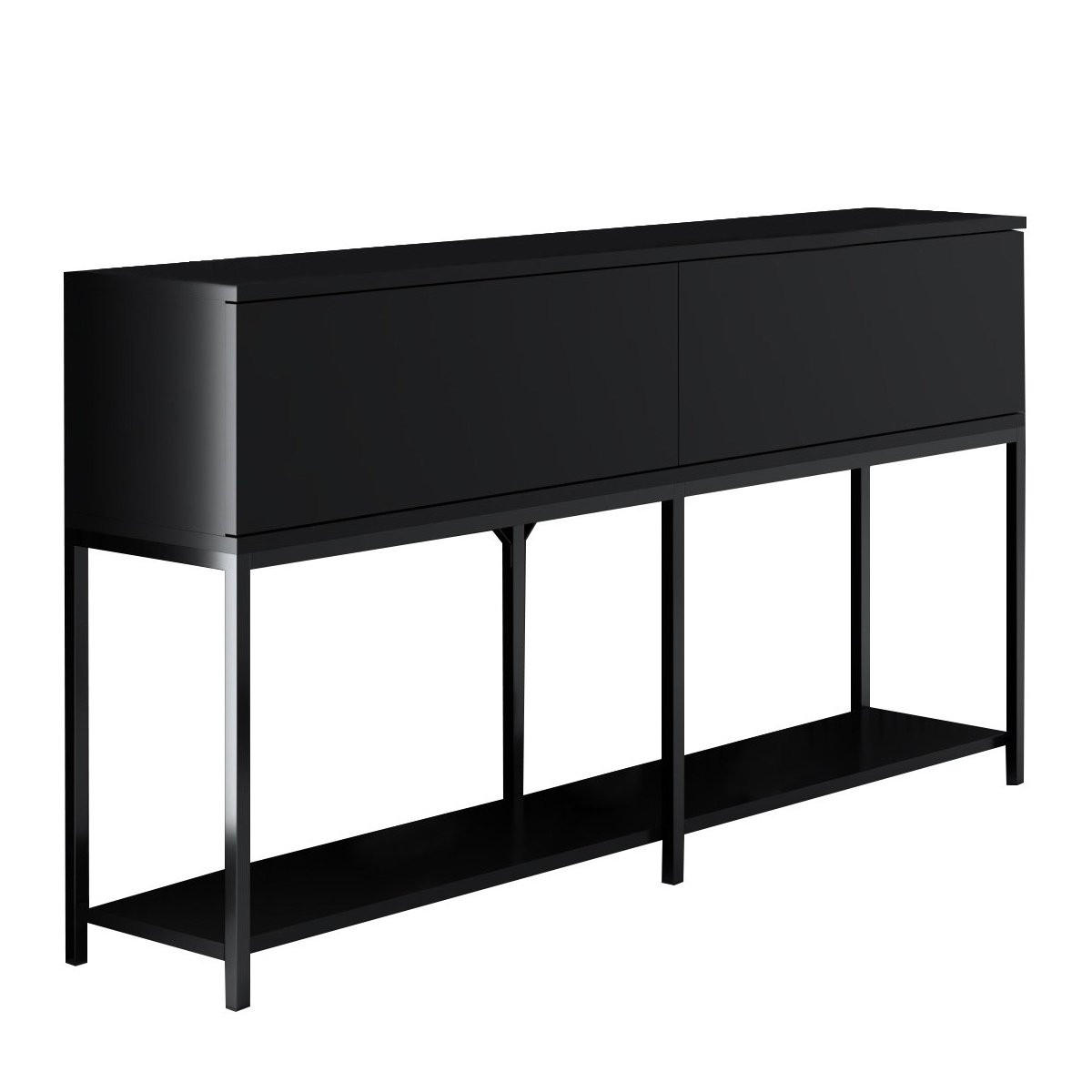 KONSOLE 2 Schwingtüren L150 cm - Lord - Anthrazit/Schwarz, Holzwerkstoff (150/30/80cm) - Calicosy