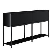 KONSOLE 2 Schwingtüren L150 cm - Lord - Anthrazit/Schwarz, Holzwerkstoff (150/30/80cm) - Calicosy