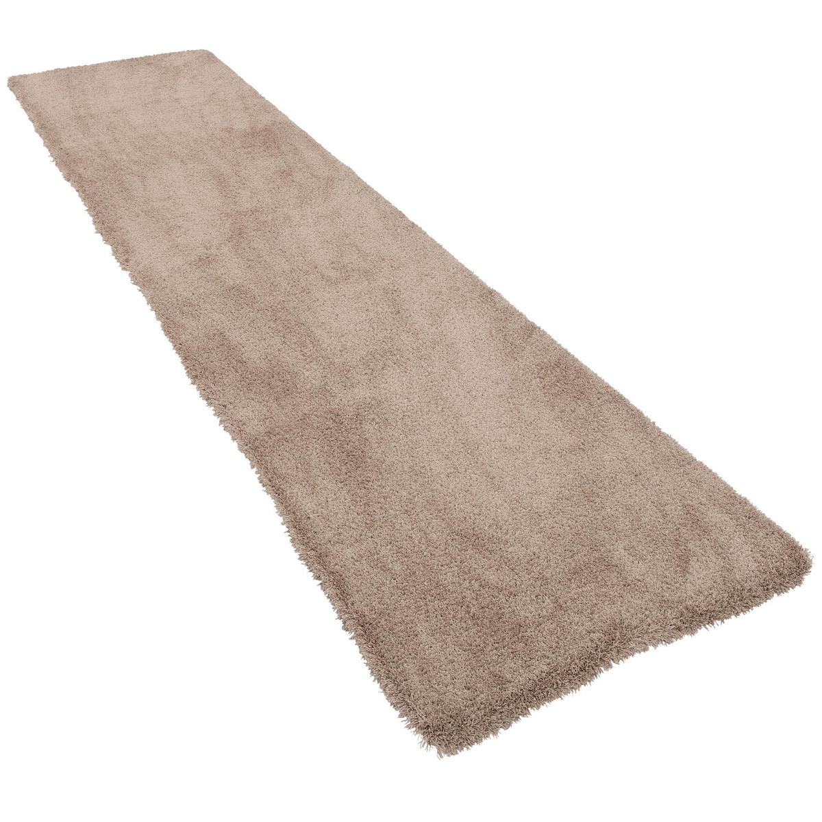 LUXUS HOCHFLOR LANGFLOR TEPPICH LÄUFER HARMONY - Taupe, Textil (80/160cm) - Snapstyle