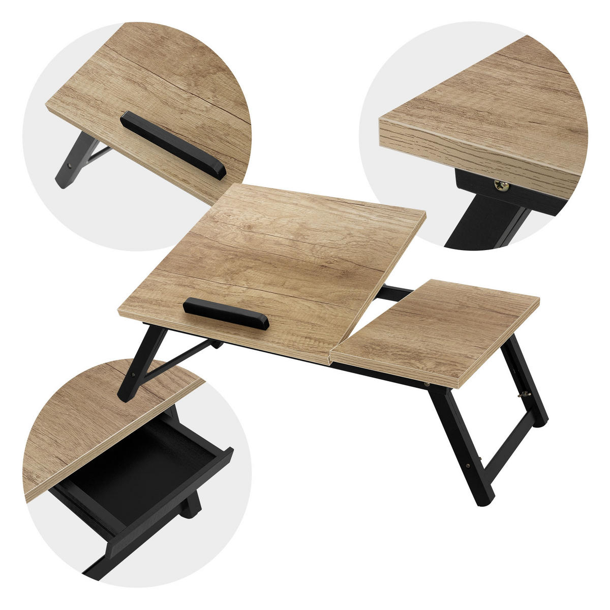 LAPTOPTISCH - Eichefarben, Holzwerkstoff (74/34.5/26.5cm) - ML-DESIGN