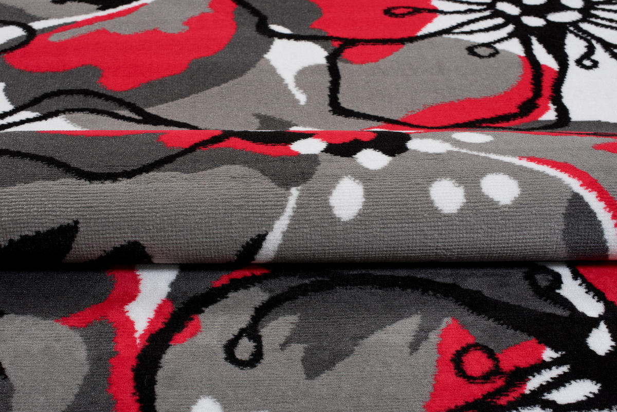 TEPPICH MAYA Rot Floral Blumen 200/300 cm - Rot, Textil (200/300cm) - Tapiso
