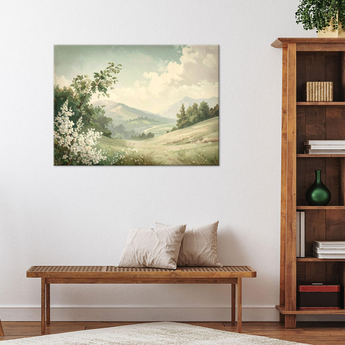 LEINWANDBILD Landschaften 90x60cm - Beige, Textil (90/60cm) - Feeby