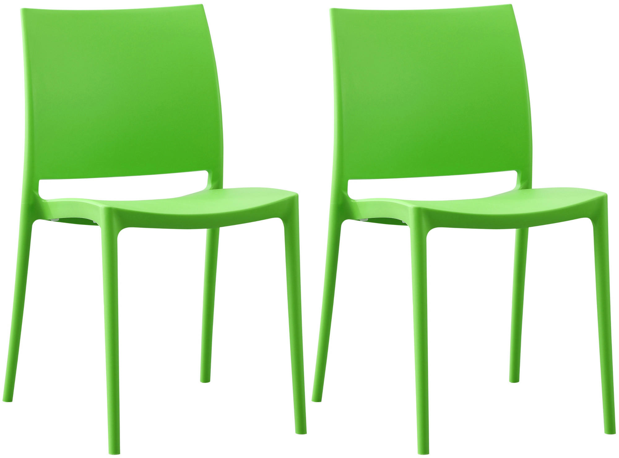 GARTENSTUHL 2er Set Kunststoff Grün - Grün, Kunststoff (42/81/49cm) - CLP