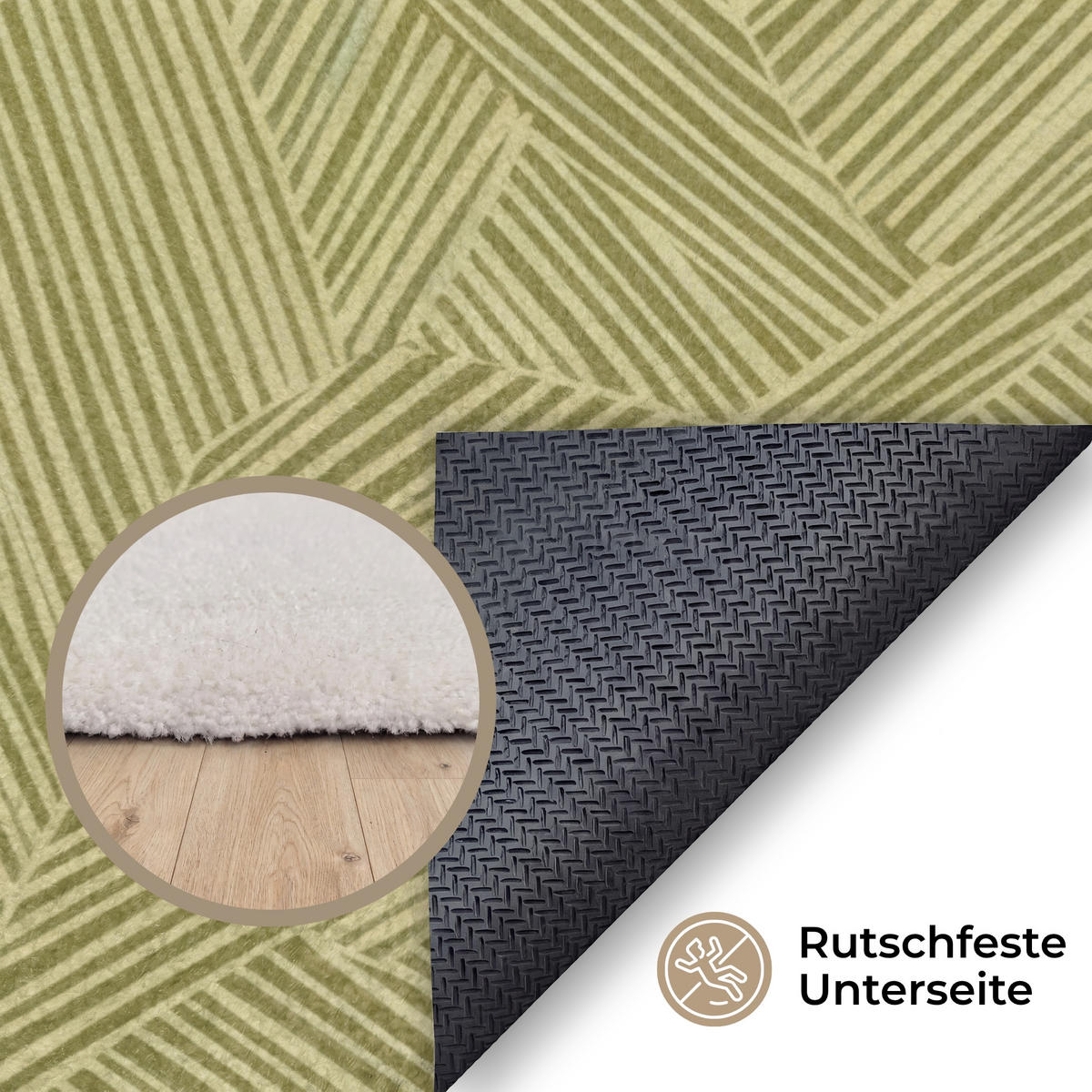 KOBERCE - Abstraktné - Moderné - Zelené - 230x150 cm - olivovozelená, textil/plast (230/0.4cm) - OnlyWow