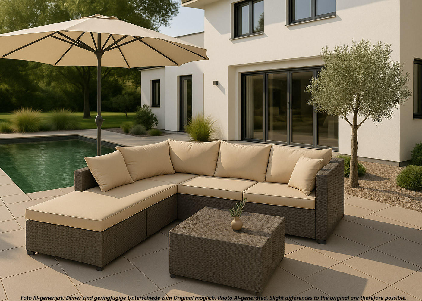 LOUNGEGARNITUR Grau, Beige - Beige/Grau, Kunststoff - MCW