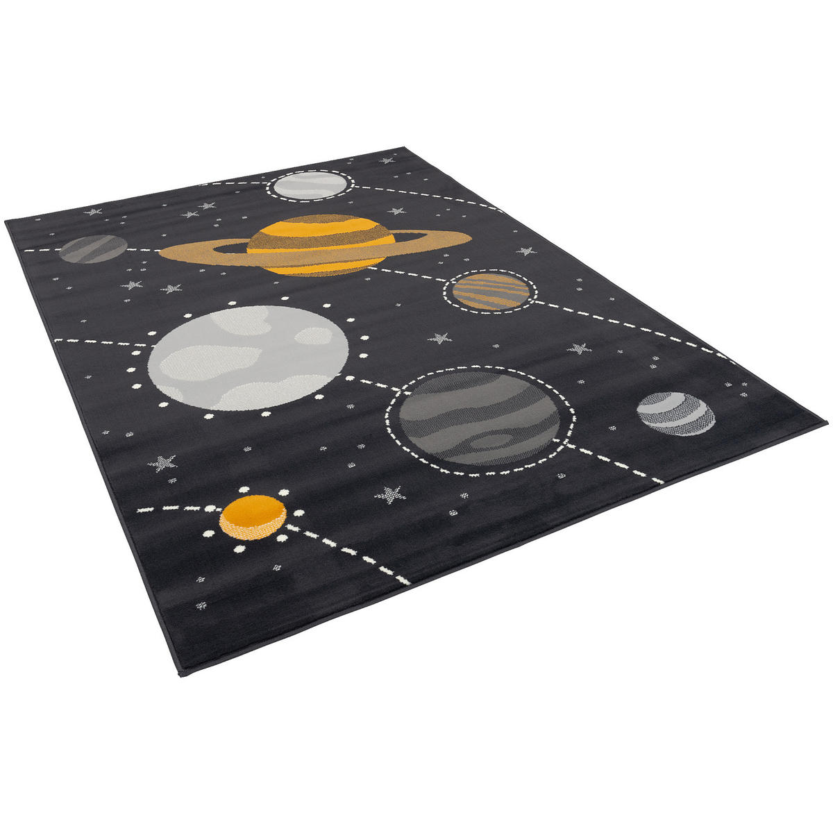KINDERTEPPICH PASSION KIDS PLANETEN - Grau, Textil (80/150cm) - Pergamon